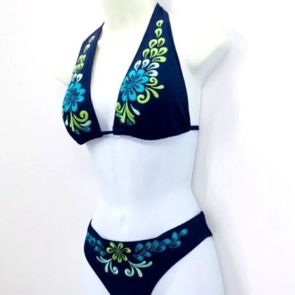 Laundry Ibiza bikini embroider M halter BoxA